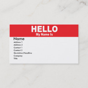 Name Tag Business Card