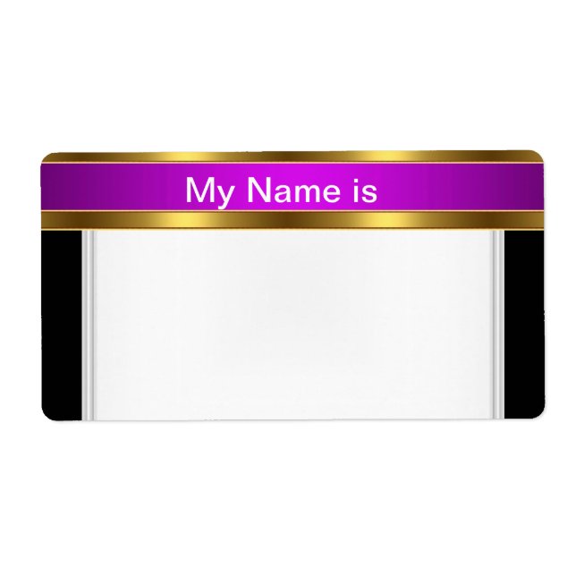 Name Tag Lable gold Purple Black (Front)