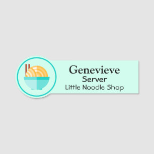 Name Tag Noodle Restaurant Logo Custom Badge