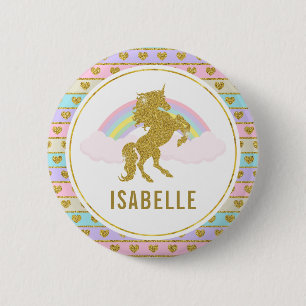Name Tag Rainbow Unicorn Party Pin
