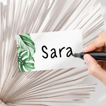 Name Tag Sticker for Tropical Event or Party