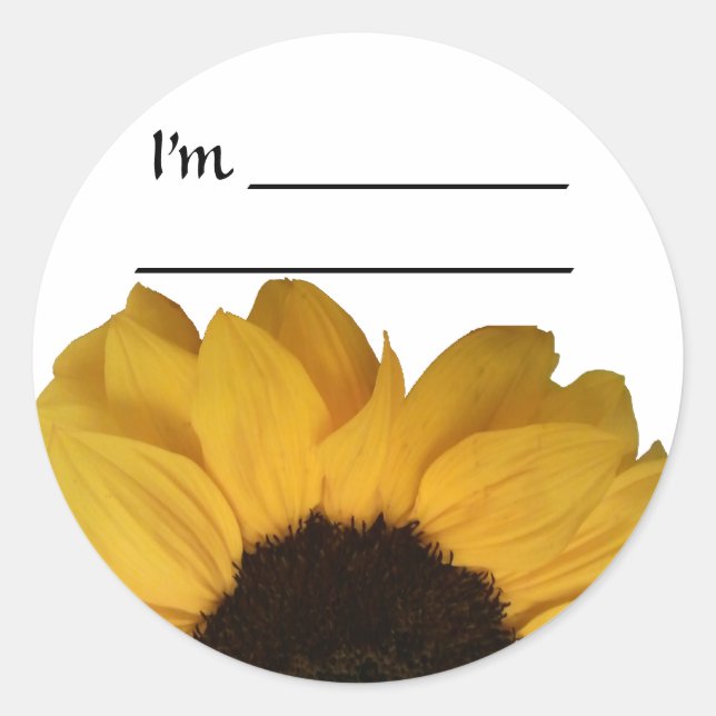 Name Tag Sunflower Sticker (Front)