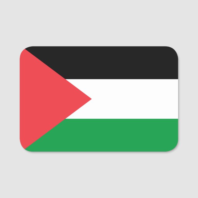 Name tag with flag of Palestine (Front)