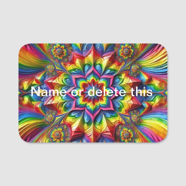 Name tag with LGBTQ Colours (Front)