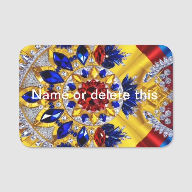 Name tag with Romanian Colours (Front)