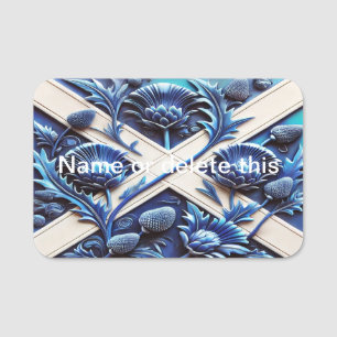 Name tag with Scottish Thistles Design
