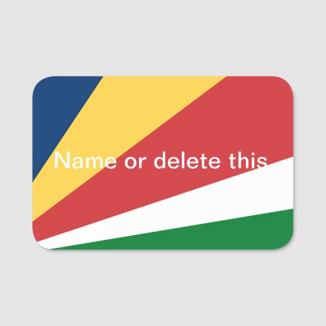 Name tag with Seychelles Colours (Front)