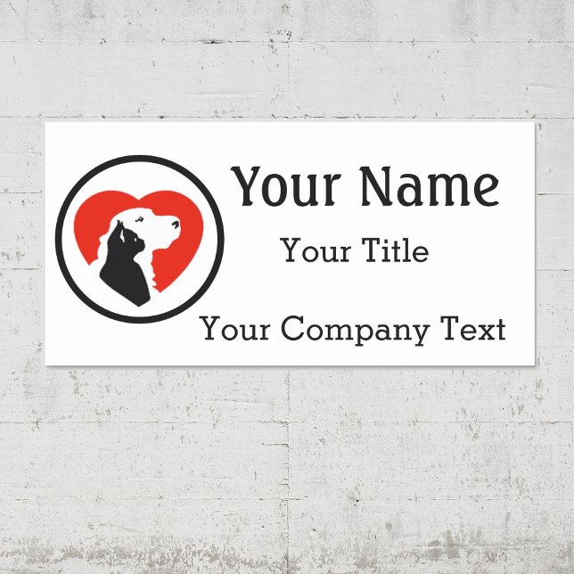 Name Tag with Veterinarian Logo Custom Text Badge (Creator Uploaded)