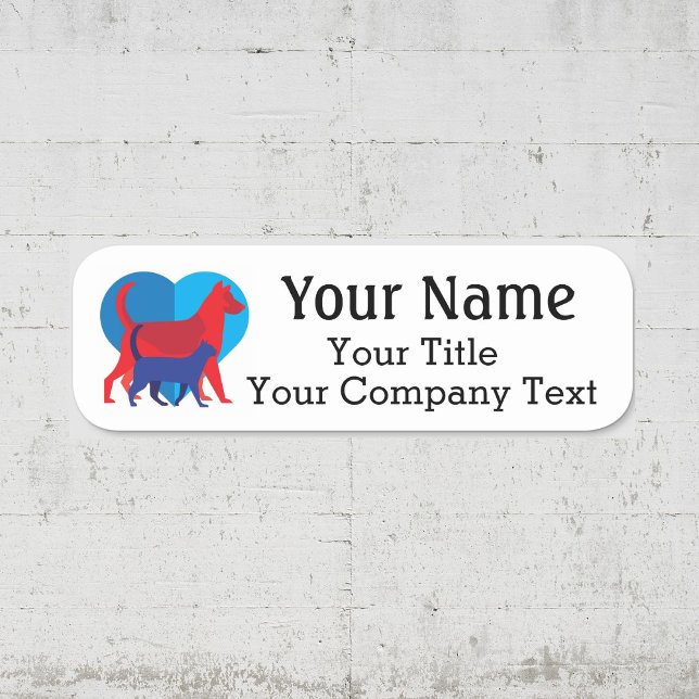 Name Tag with Veterinarian Logo Custom Text Badge (Creator Uploaded)