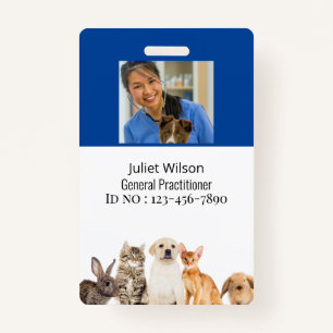 name tags blue medical veterinarian id badge	 ID badge