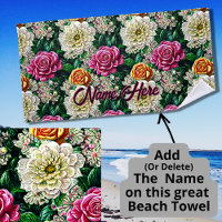 Name Tapestry Illustration Pink White Gold Flowers