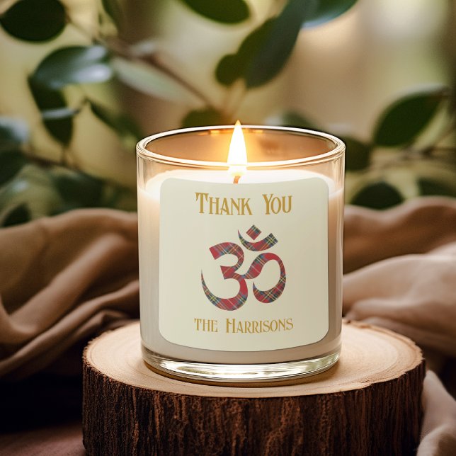 Name. Tartan Om Symbol 3-in Thank You Sticker (Creator Uploaded)