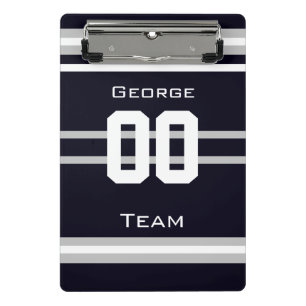 name,#, team, sports fan Team  Mini Clipboard