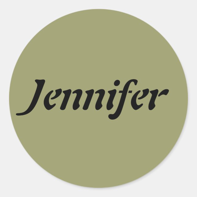 Name Template Classic Round Sticker (Front)