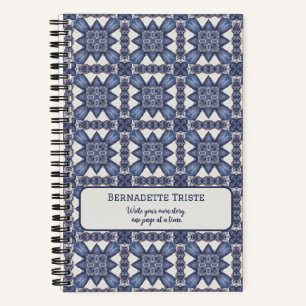 Name Text Watercolor Abstract Geometric Pattern Notebook