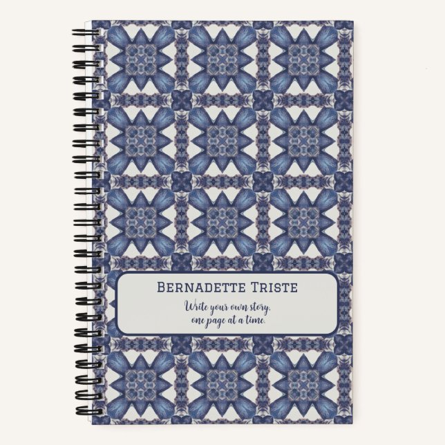 Name Text Watercolor Abstract Geometric Pattern  Notebook (Front)