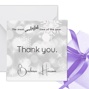 Name, Thank You Mini Christmas Gift Enclosure Card