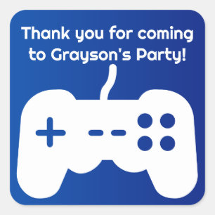 Name Thank You Party Blue Gaming Sticker
