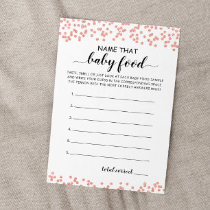 Name That Baby Food Baby Shower party Card