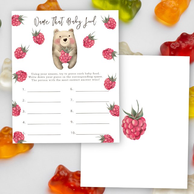 Name that baby food - bear baby shower game (Creator Uploaded)