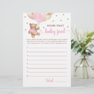 Name That Baby Food Game Baby Shower Teddy Bear