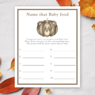 Name that baby food Pumpkin baby shower game