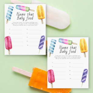 Name that baby food shower game - popsicle