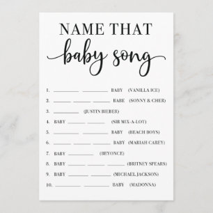 Name That Baby Song Baby Shower Game Program Programme