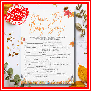 NAME THAT BABY SONG Baby Shower Game PUMPKIN Invitation