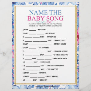 Name That Baby Song [Floral Watercolors] Custom Letterhead