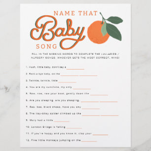 Name That Baby Song Game – Girl Baby Shower Printa Flyer