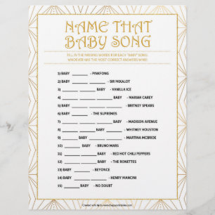 Name That Baby Song [Golden Lines] Custom Letterhead