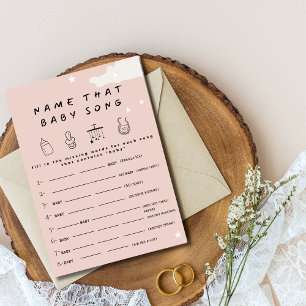 Name that baby song Rustic baby shower game Invitation