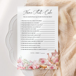 Name That Cake Blush Pink Floral Tea Party Game