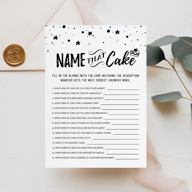 Name that cake with Answers game Card (Creator Uploaded)