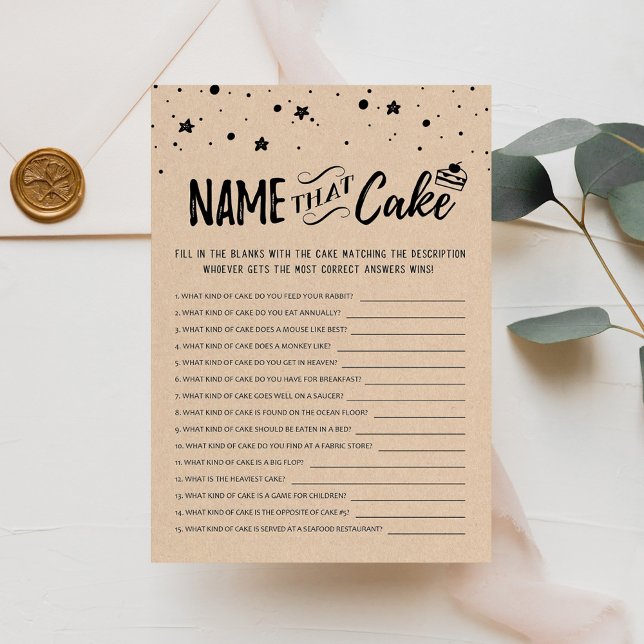 Name that cake with Answers game Card (Creator Uploaded)
