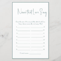 Name that Love Song Shower Game Flyer