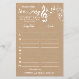 Name that song bridal shower english spanish game