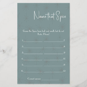 Name that Spice - Shower Game Flyer