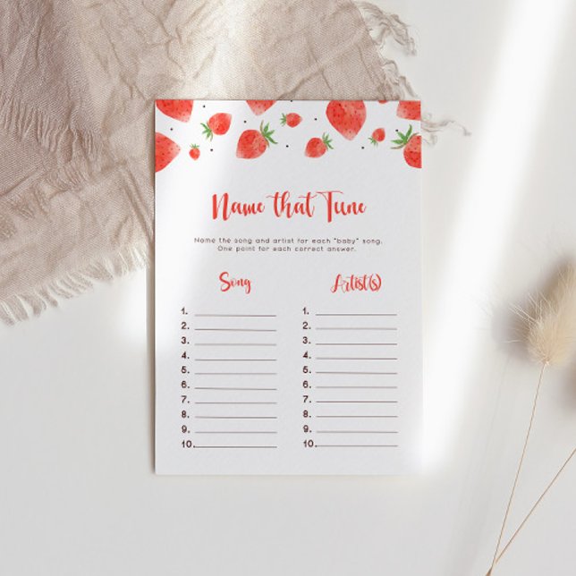 Name That Tune Game, Berry Sweet Baby Shower Game Invitation (Creator Uploaded)
