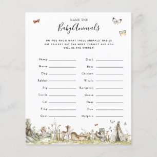 Name the Baby Animals Baby Shower Game