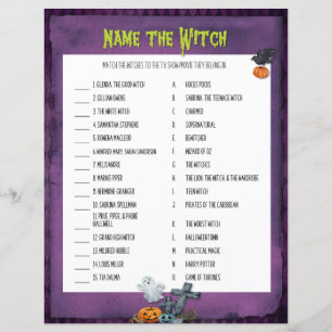 Name the Witch Halloween Game