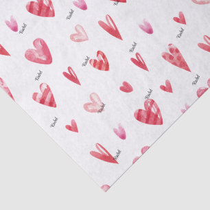 Name, Tissue Paper Cute Heart Candy Valentines