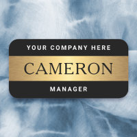 Name, title and company name modern black golden