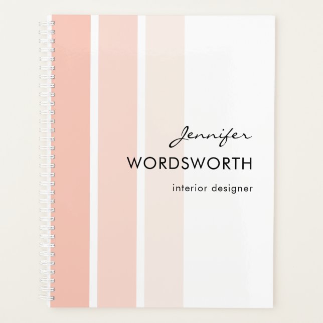 Name Trendy Coral Pastel Minimalist Planner (Front)