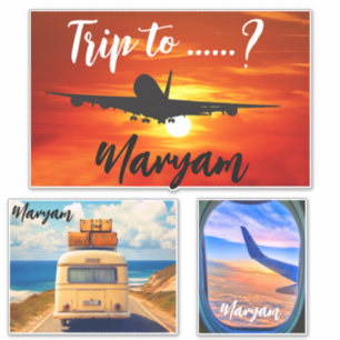 Name Trip to ...?! Travel Aeroplane & Car Suitcase
