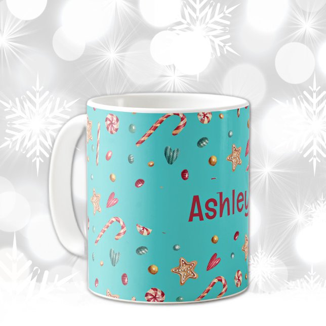 Name, Turquoise Candy & Cookies 11oz Coffee Mug (Creator Uploaded)