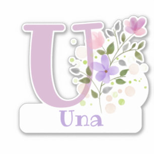 Name Una with the Letter U Sticker Cut-Out