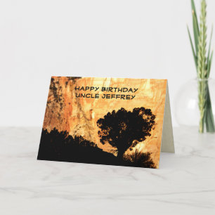 Name Uncle Sunrise Tree Happy Birthday Greeting Card