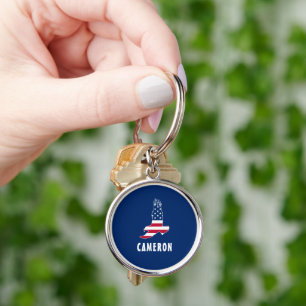 Name USA Flag American Eagle America 4th Of July Key Ring